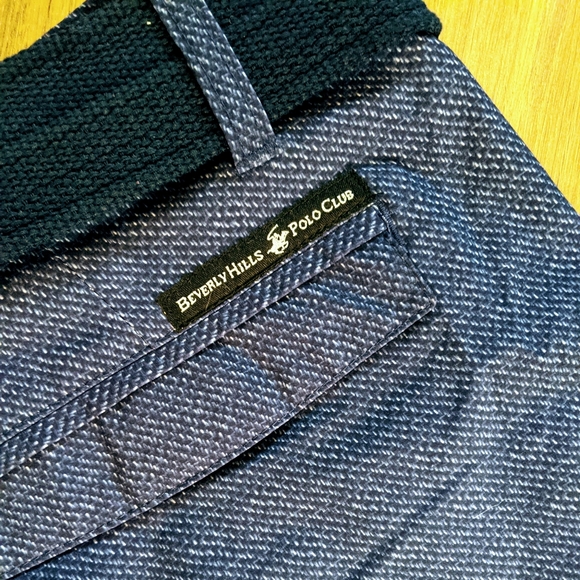 Beverly Hills Polo Club Men's Golf Casual Dress Walking Shorts Belt Blue Sz 34 - Picture 6 of 9